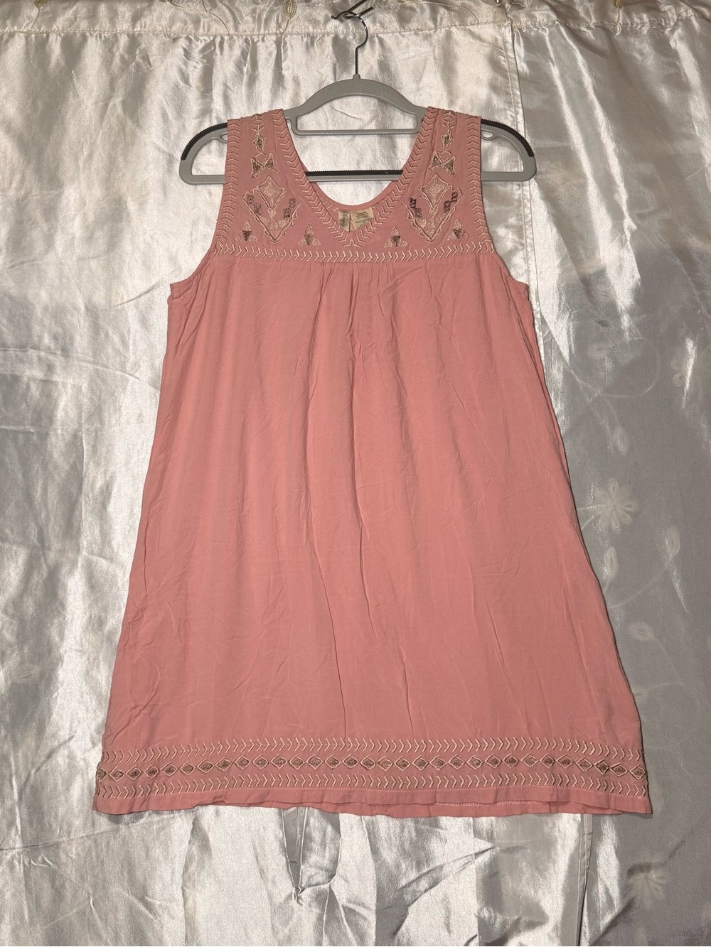 Simply Irresistible Women’s Tunic/Top Size M Dusty Pink Embroidered Lined Boho
